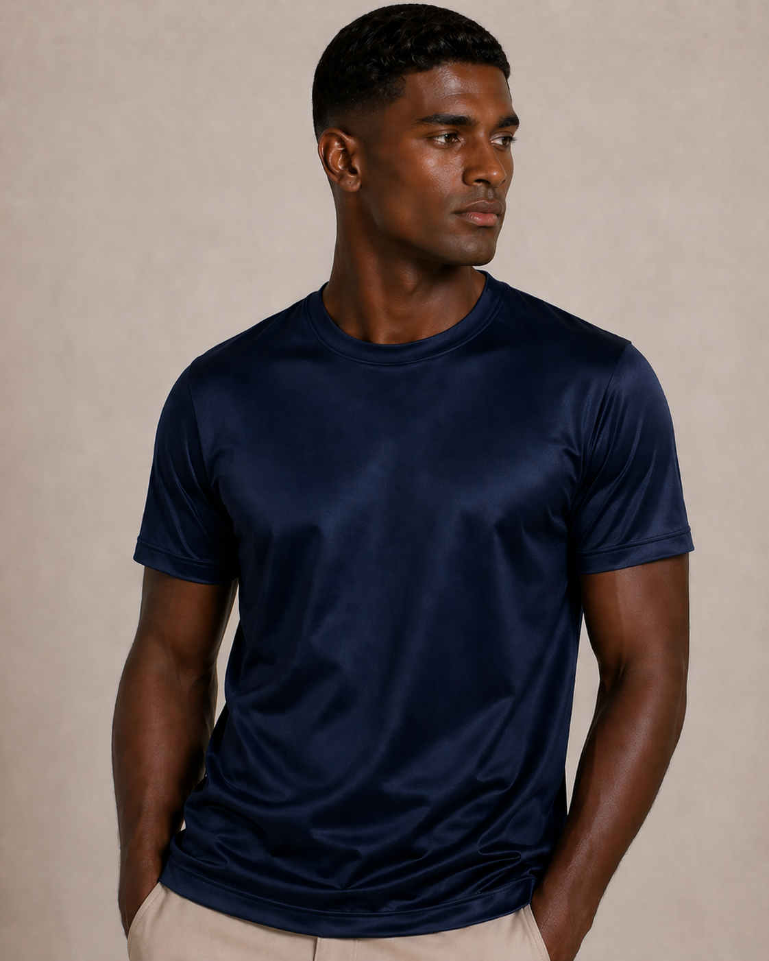 Luxe Glans T-Shirt - blauw