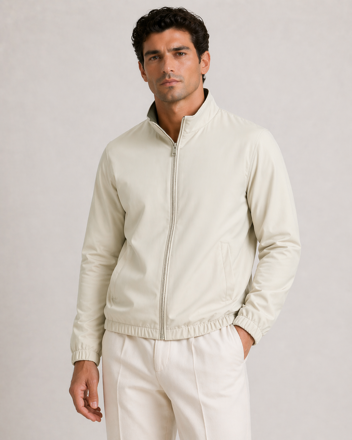 Omkeerbare Luxe Jacket – Crème EN Olijfgroen