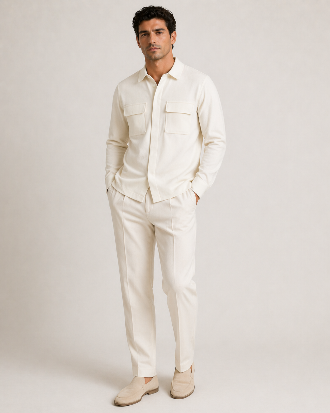 Ensemble Minimaliste Luxe – Crème Blanc