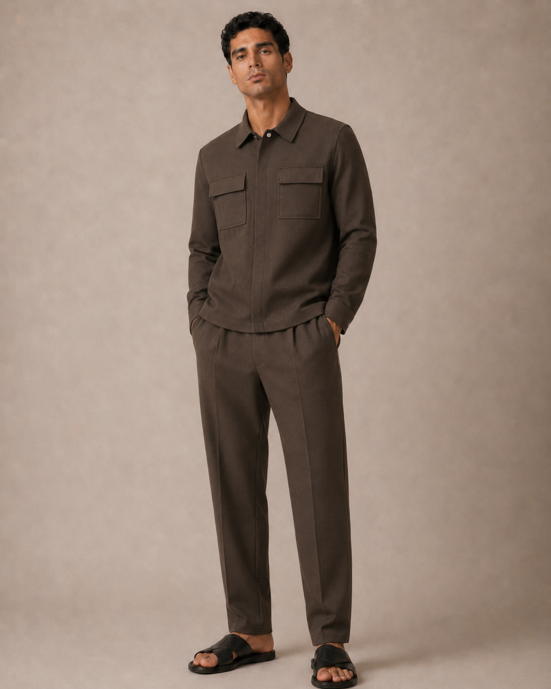 Luxe Bruine Heren Set – Stijlvol, Comfortabel & Premium
