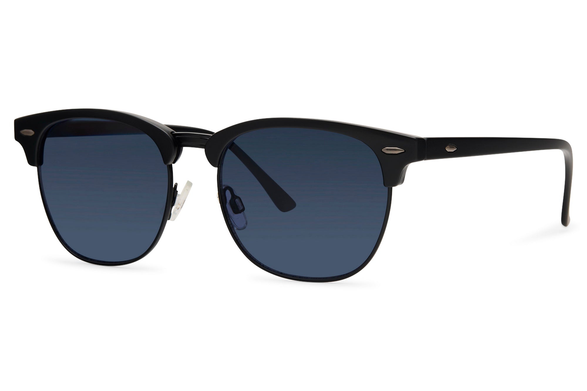 Hivernage Noir Blue Heren Zonnebril – Zwart Montuur met Donkerblauwe Lenzen