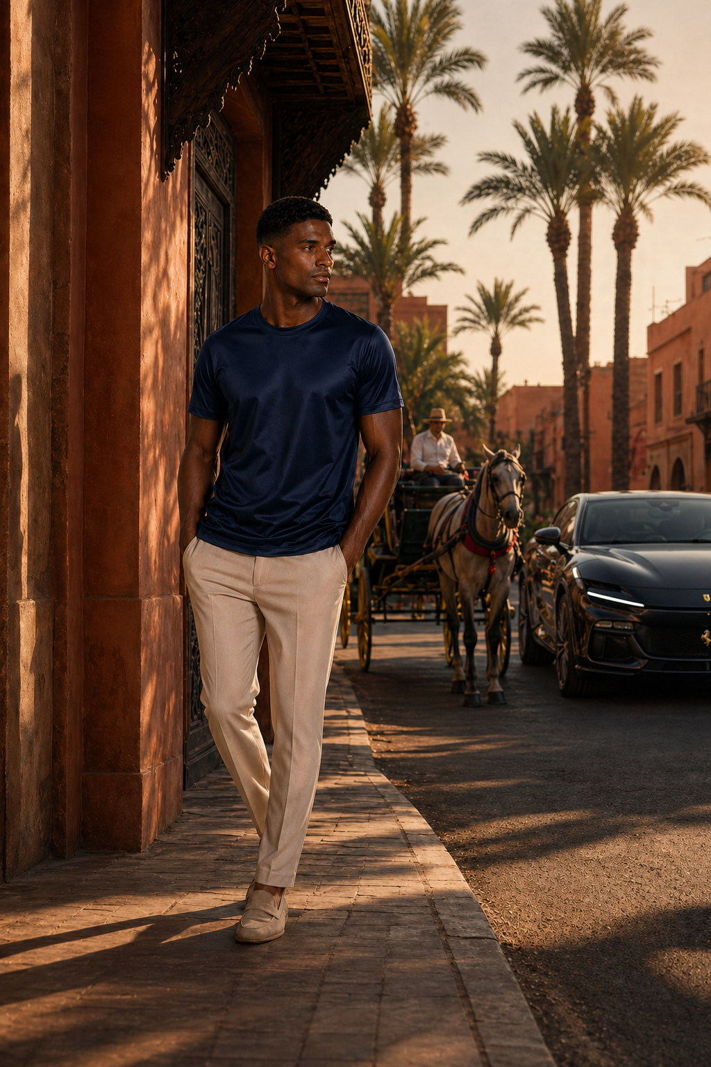 Luxe Glans T-Shirt - blauw