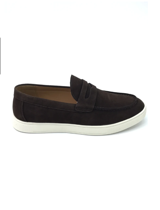 Heren Suède Loafers – Witte Zool
